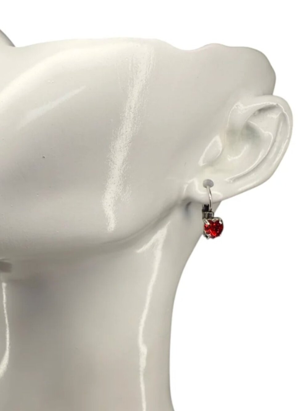Crystal Heart Dainty Lever-Back Earrings